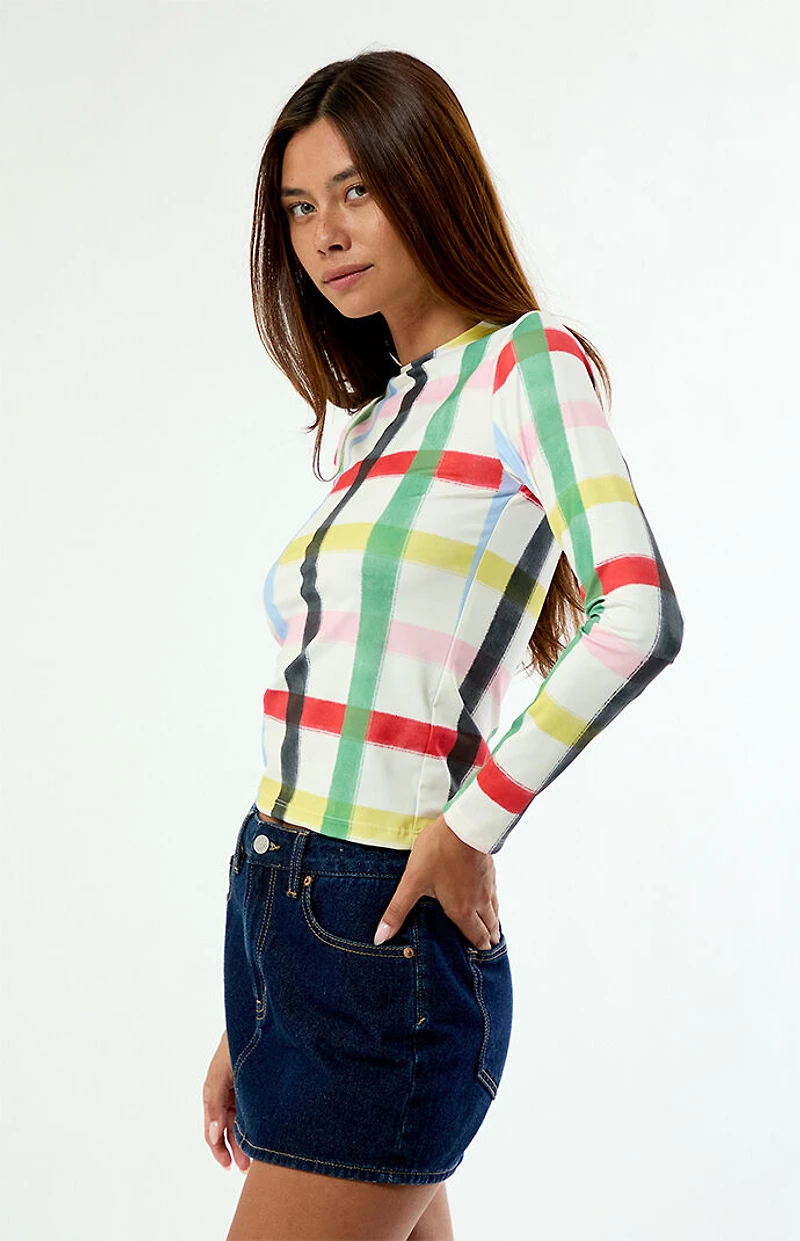Sixxta Rainbow Confetti Long Sleeve Top
