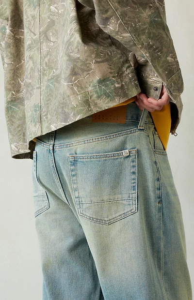 Pacsun Dylan Baggy Jeans Light Blue Green Tinted