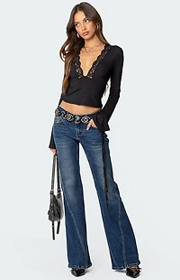 Edikted Colton Bootcut Low Rise Jeans