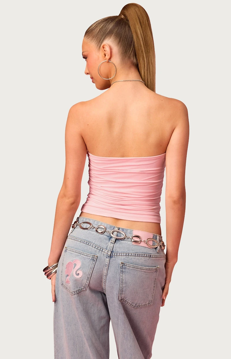 Edikted Barbie Curved Strapless Top