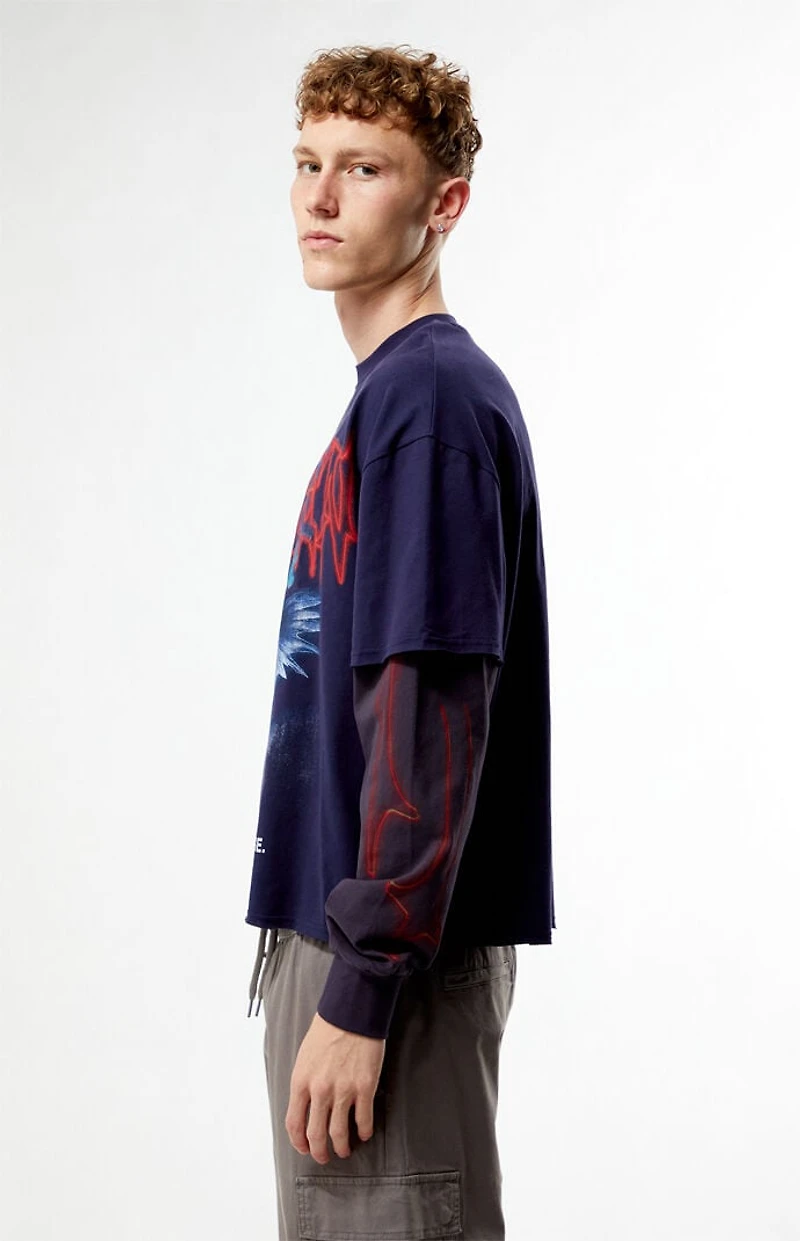 Pacsun Heaven On Earth 2fer Long Sleeve Cropped T-Shirt