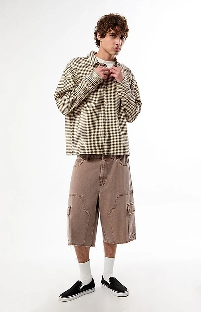 Pacsun Micro Plaid Flannel Long Sleeve Shirt