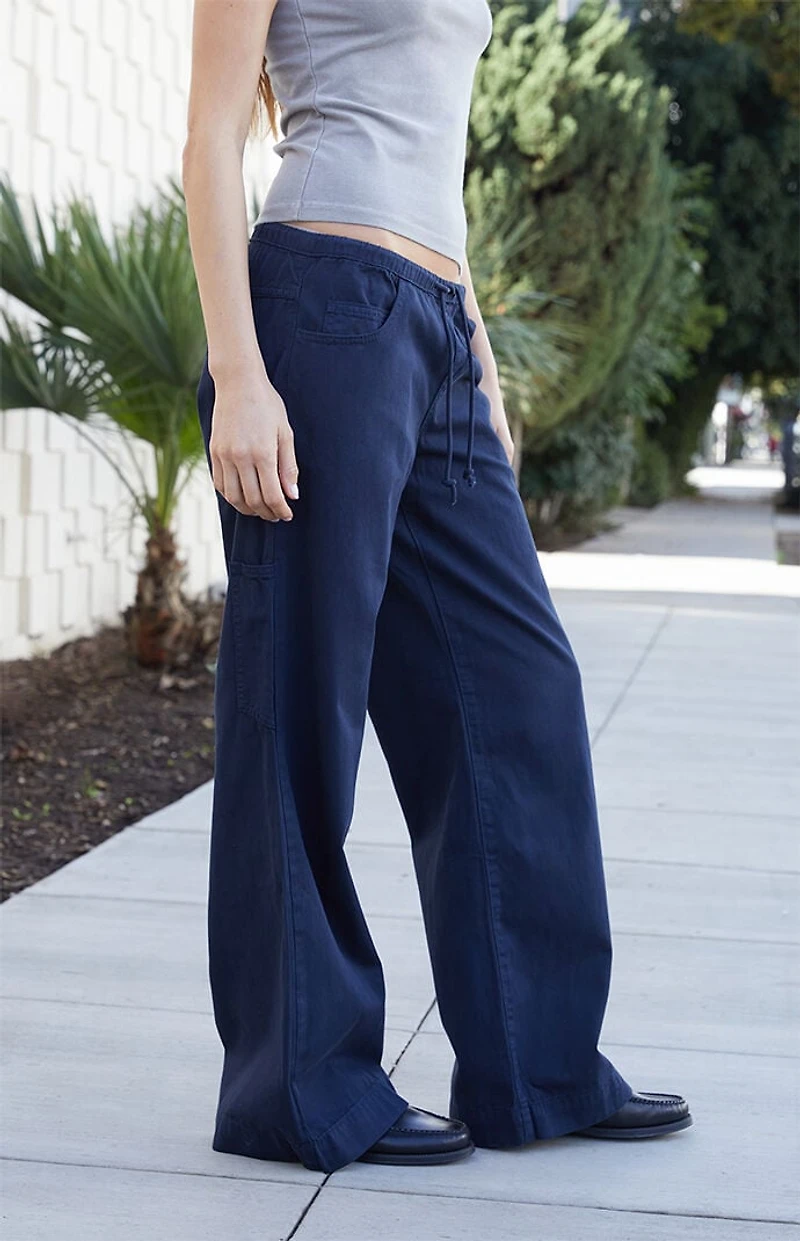 John Galt Blue Frankie Low Rise Baggy Pants