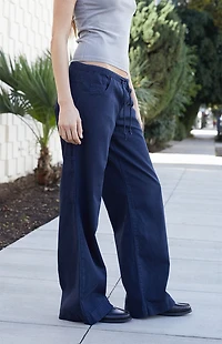 John Galt Blue Frankie Low Rise Baggy Pants