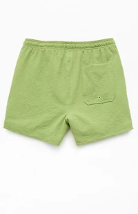 Pacsun Green Sail Seersucker 4.5" Swim Trunks