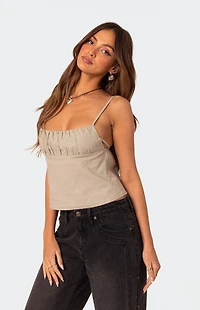 Edikted Linen Open Back Tank Top