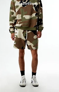 Budweiser By Pacsun Camo Serif Fleece Sweat Shorts