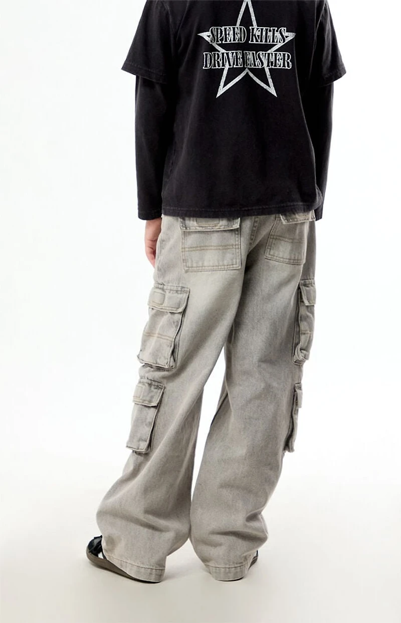 Pacsun Kids Baggy Jeans Cargo Gray