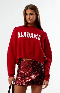 HYPE & VICE Alabama Crimson Tide Ivy Knit Cropped Sweater