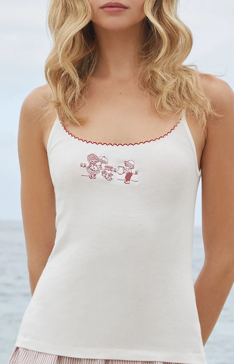 John Galt Skylar Embroidered Tank Top