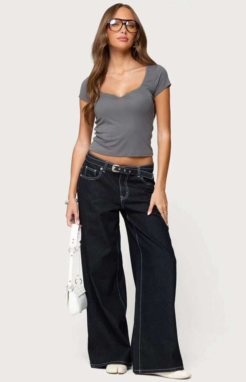 Edikted Ettalie Scoop Neck T-Shirt
