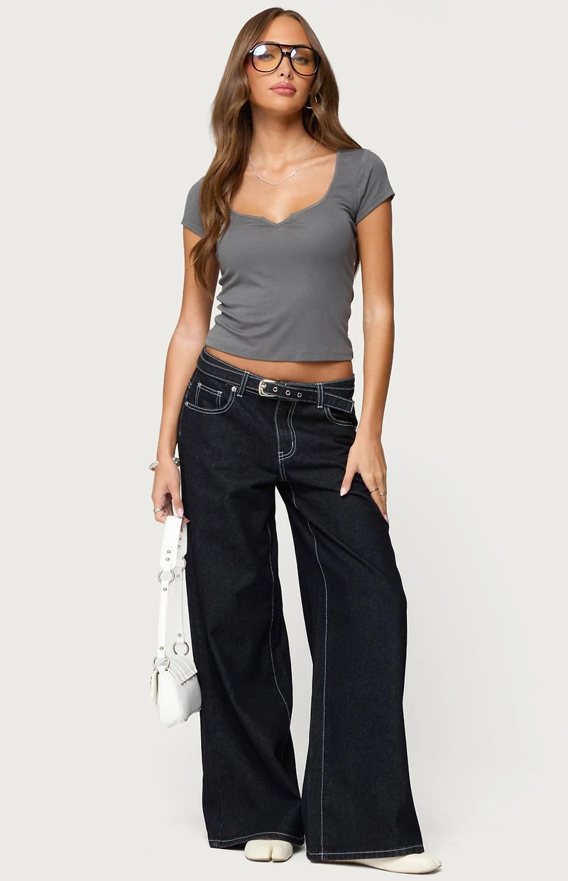 Edikted Ettalie Scoop Neck T-Shirt