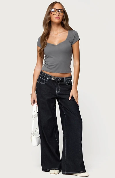 Edikted Ettalie Scoop Neck T-Shirt