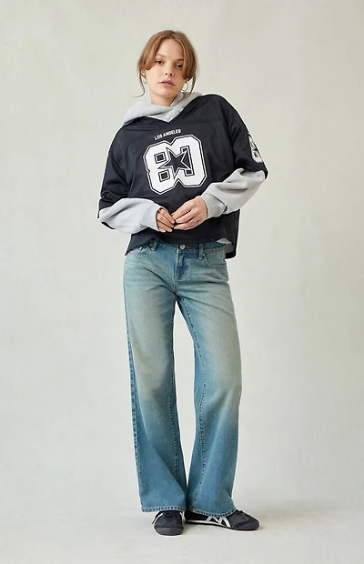 Pacsun Zoe Low Rise Girlfriend Jeans Medium Blue Tint