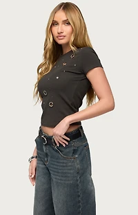 Edikted Aitana Grommet Stud T-Shirt