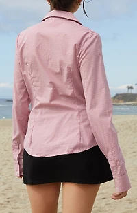 John Galt Red Millie Plaid Long Sleeve Shirt