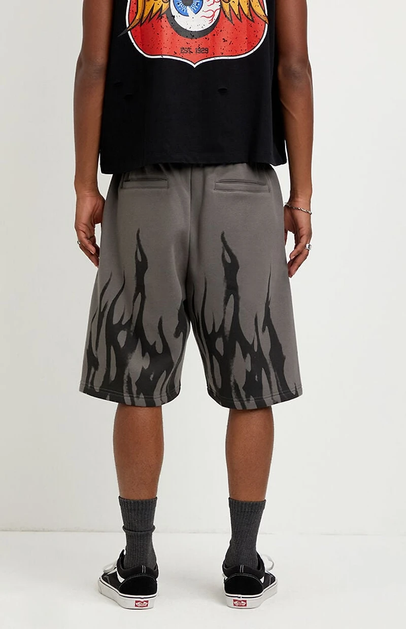 Pacsun Flame Fleece Baggy Sweat Shorts