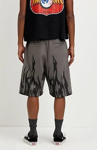 Pacsun Flame Fleece Baggy Sweat Shorts