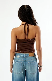 Your Favorite Chelsie Faux Suede Lace-Up Top