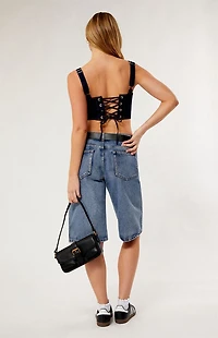 LA Hearts Denim Corset Top