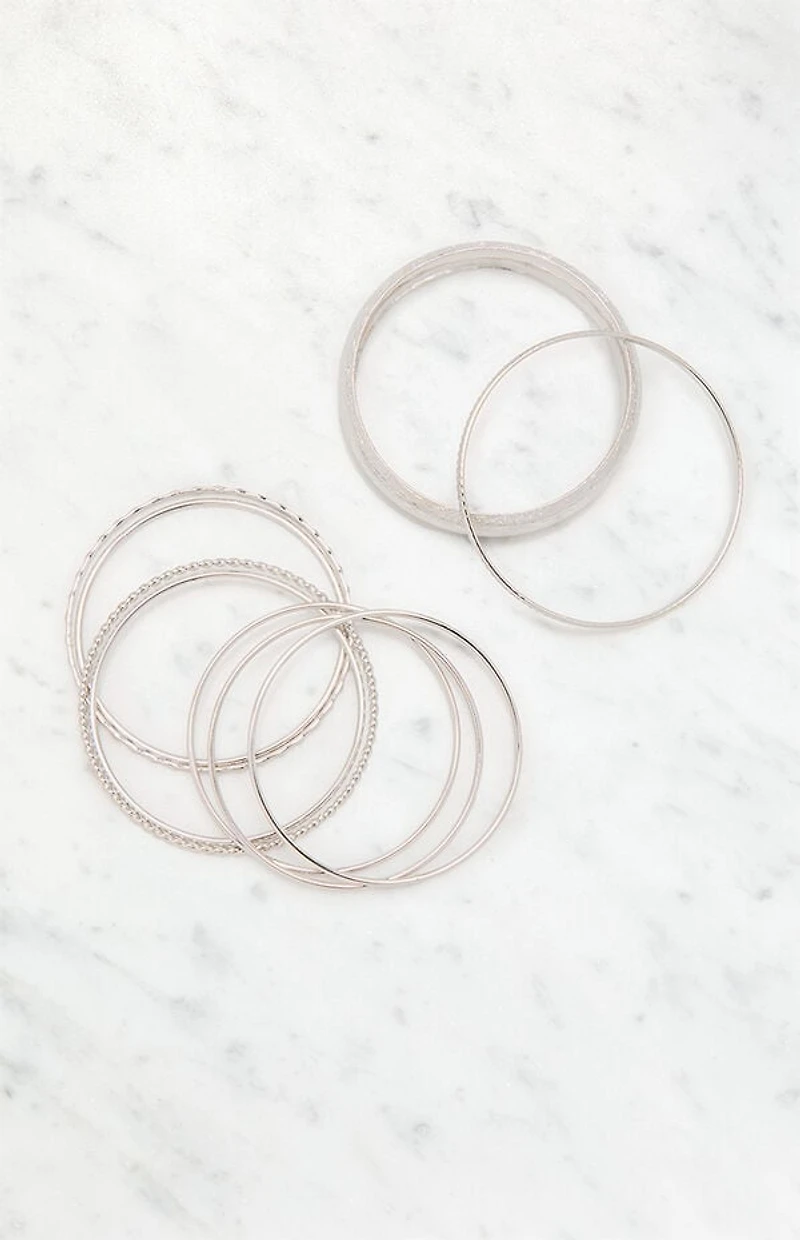 LA Hearts Etched Bangle Set