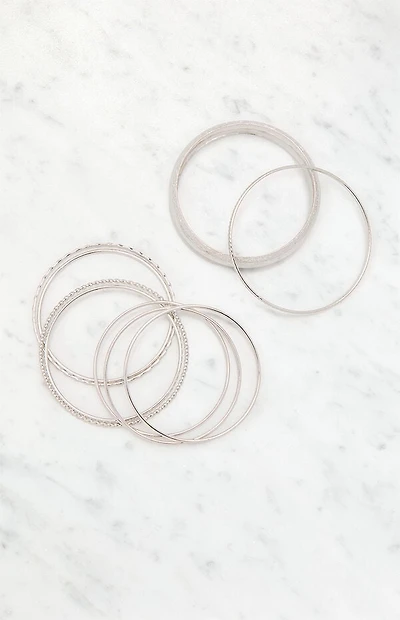 LA Hearts Etched Bangle Set