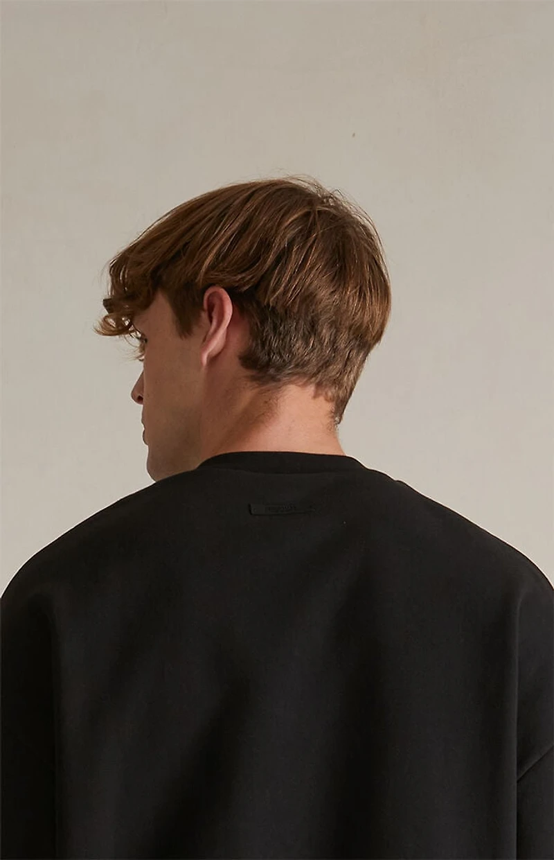 Fear of God ESSENTIALS Black Heavy Crew Neck Sweatshirt