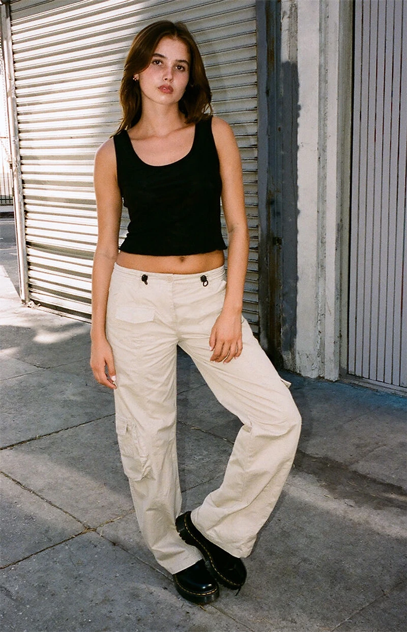 John Galt Black Basic Mesh Scoop Tank Top