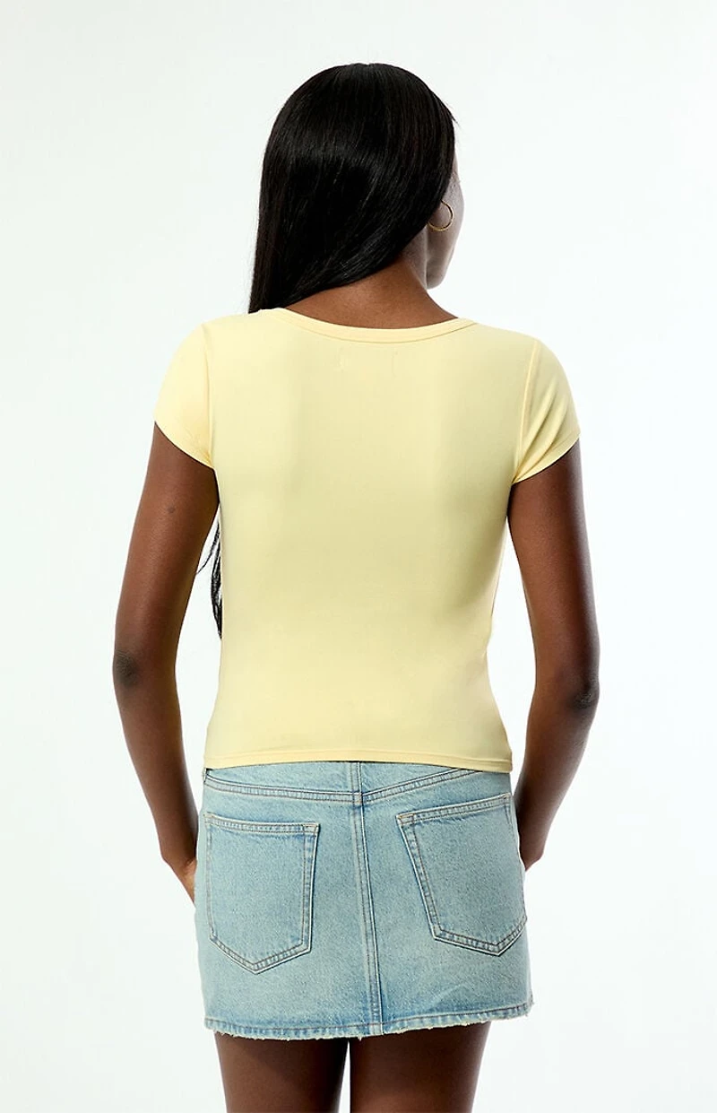 Your Favorite Lucy Deep V Short Sleeve Top