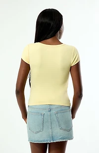 Your Favorite Lucy Deep V Short Sleeve Top