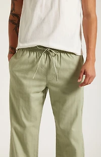 Pacsun Olive Straight Leg Linen Pants