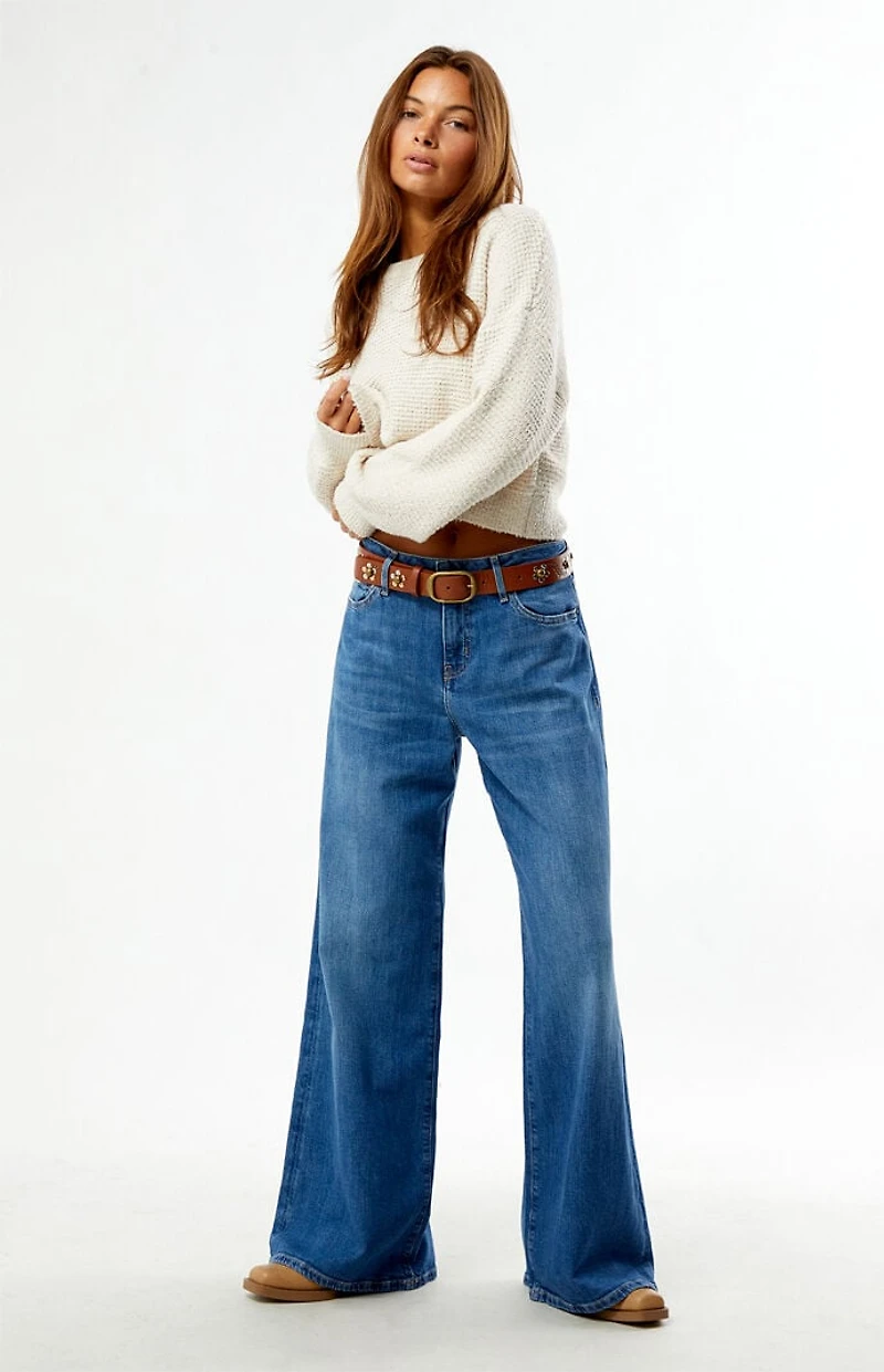 Guess G13 Medium Blue Low Rise Extra Wide Leg Jeans