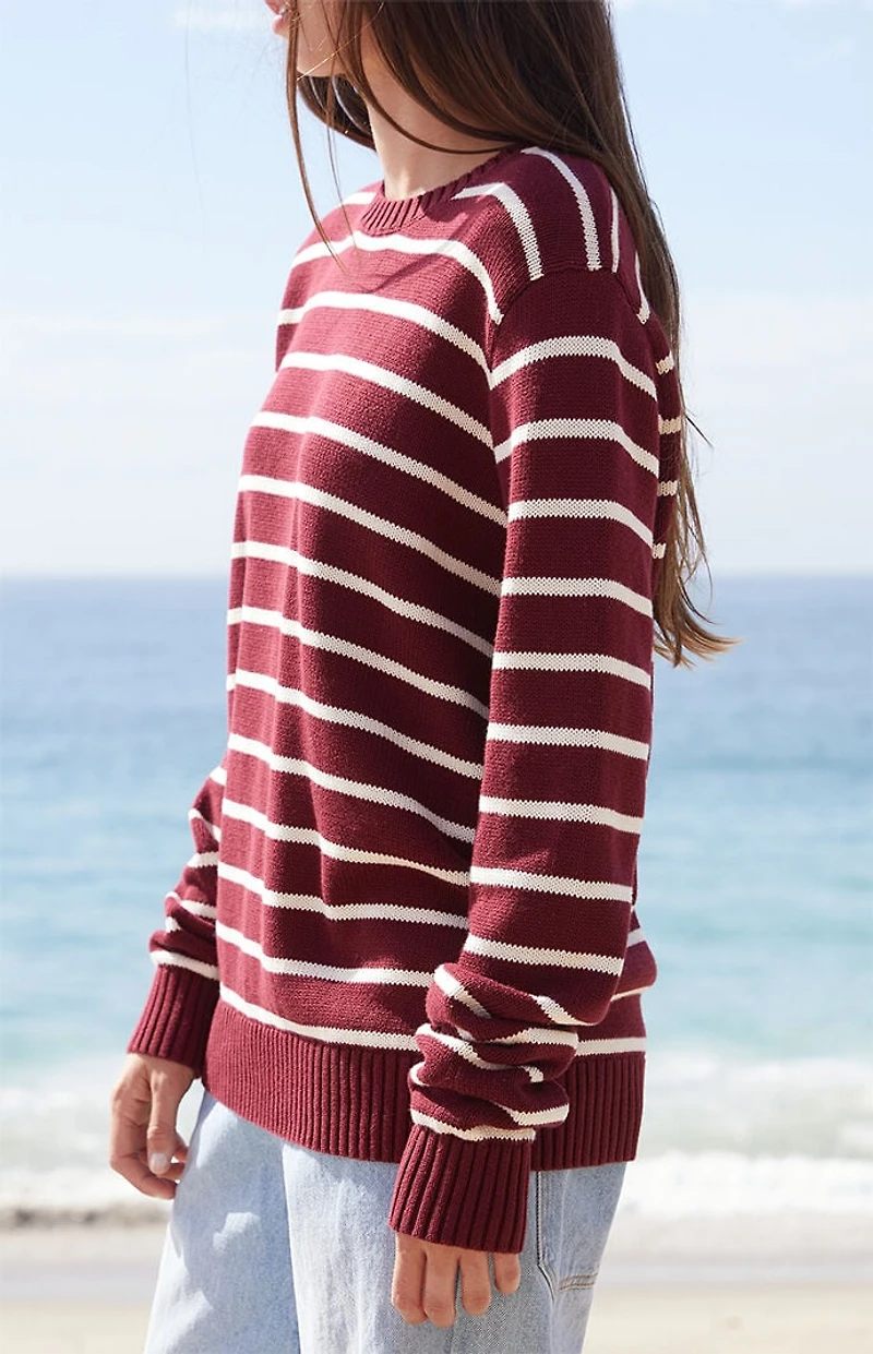 John Galt Martha Burgundy Martha Striped Sweater