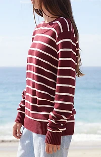 John Galt Martha Burgundy Martha Striped Sweater