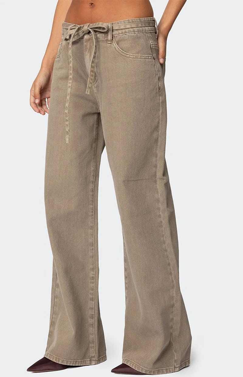 Edikted Hudson Oversized Tie Belt Jeans