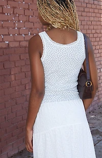 John Galt Floral Ala Lace Tank Top