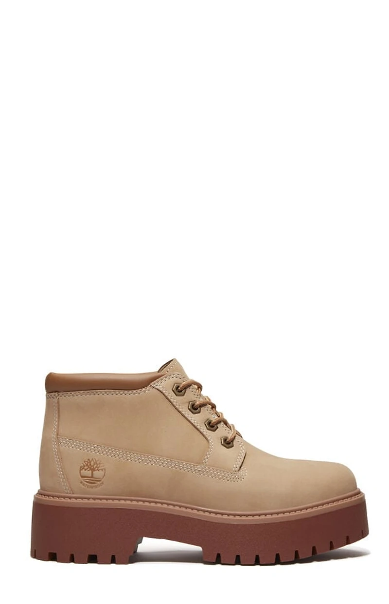 Timberland Women's Beige Stone Street Mid Lace-Up Boots