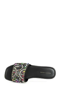 AZALEA WANG Women's Black Essere Flat Sandals