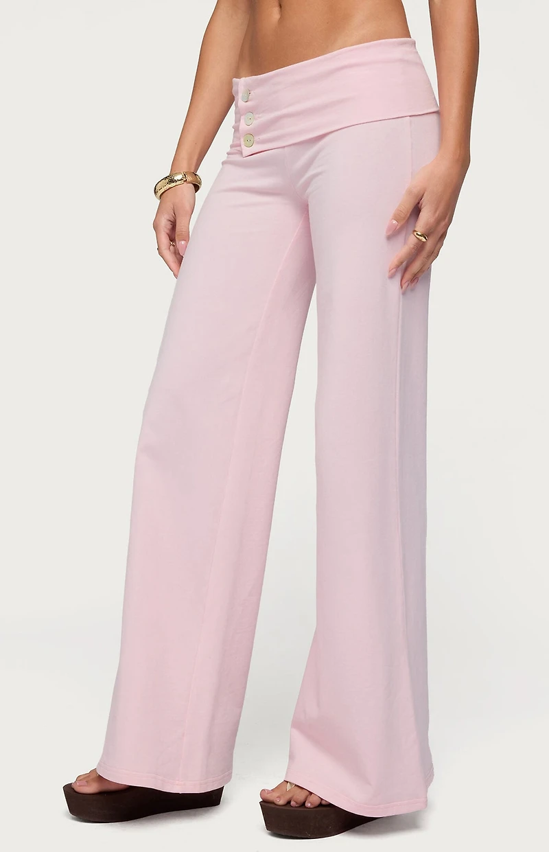 Edikted Poppy Foldover Wide Leg Pants