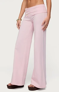 Edikted Poppy Foldover Wide Leg Pants