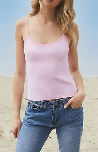 John Galt Pink Striped Skylar Tank Top