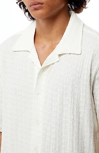 Pacsun Cream Pointelle Camp Shirt