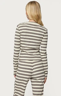 Edikted Avalie Striped Ribbed Long Sleeve T-Shirt