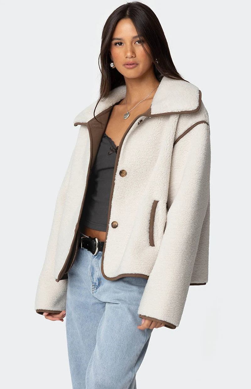 Edikted Frost Oversized Faux Shearling Jacket