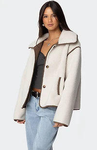 Edikted Frost Oversized Faux Shearling Jacket