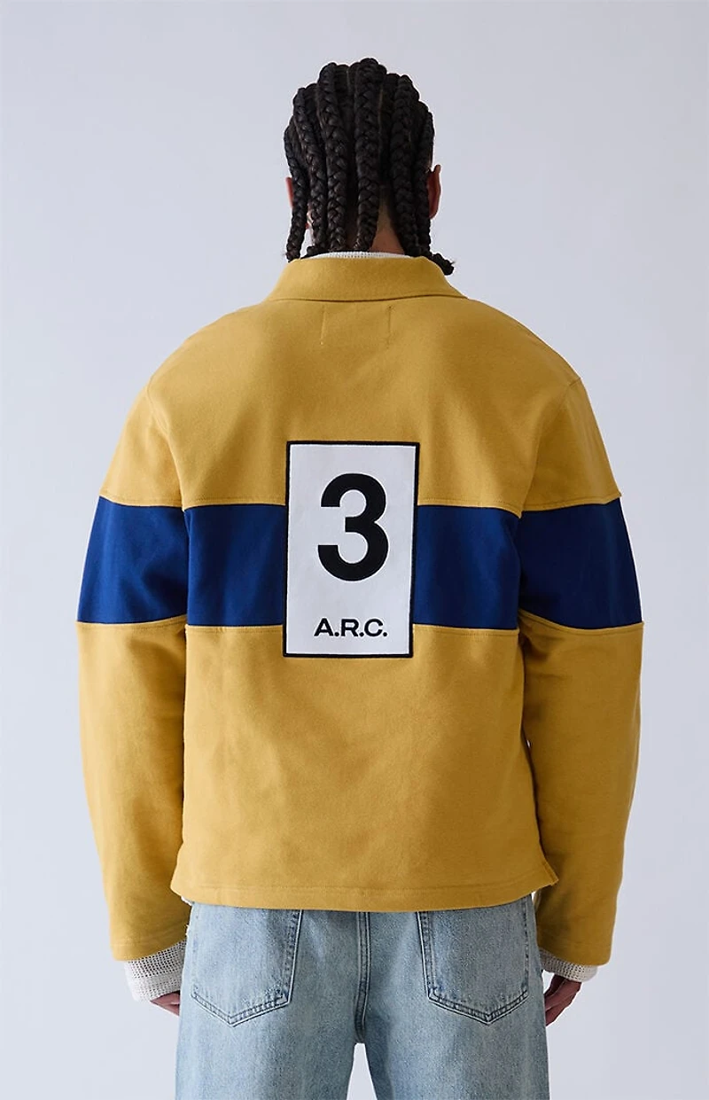 A.R.C. Yellow Long Sleeve Rugby Polo Shirt
