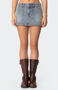 Edikted Gigi Carpenter Denim Mini Skirt