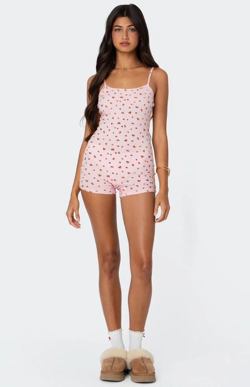 Edikted Strawberry Girl Printed Romper