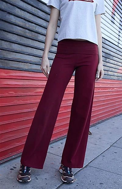 John Galt Burgundy Priscilla Flare Pants