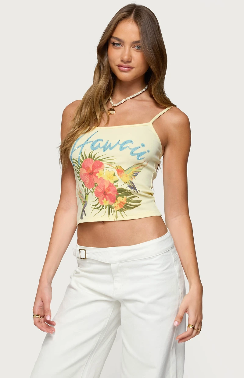 Edikted Hawaii Babe Tank Top